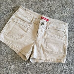UNIONBAY Beige Cotton Cargo-Style Jean Shorts